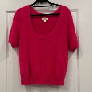 Maeve lg Bright Pink Scoop Neck Sweater